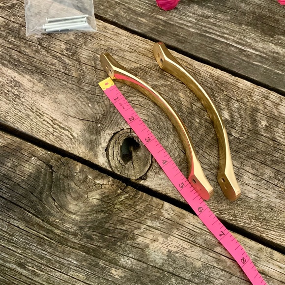 Two Brass  Door  Handles with screws brand new 5 inch between screw holes - - Picture 3 of 5